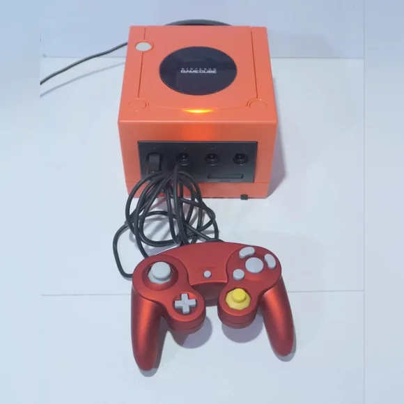 Warm Red Nintendo GameCube Console DOL-001 (USA) w/ OEM Metallic Red Controller